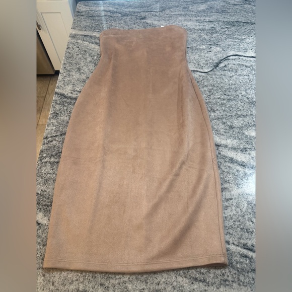 Susana Monaco Faux Suede Tube Dress, Sand - Picture 6 of 11
